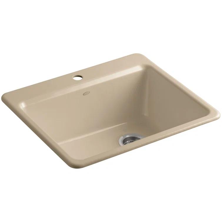 Riverby 25" L x 22" W x 9-5/8" Top-Mount Single-Bowl Kitchen Sink with Basin Rack