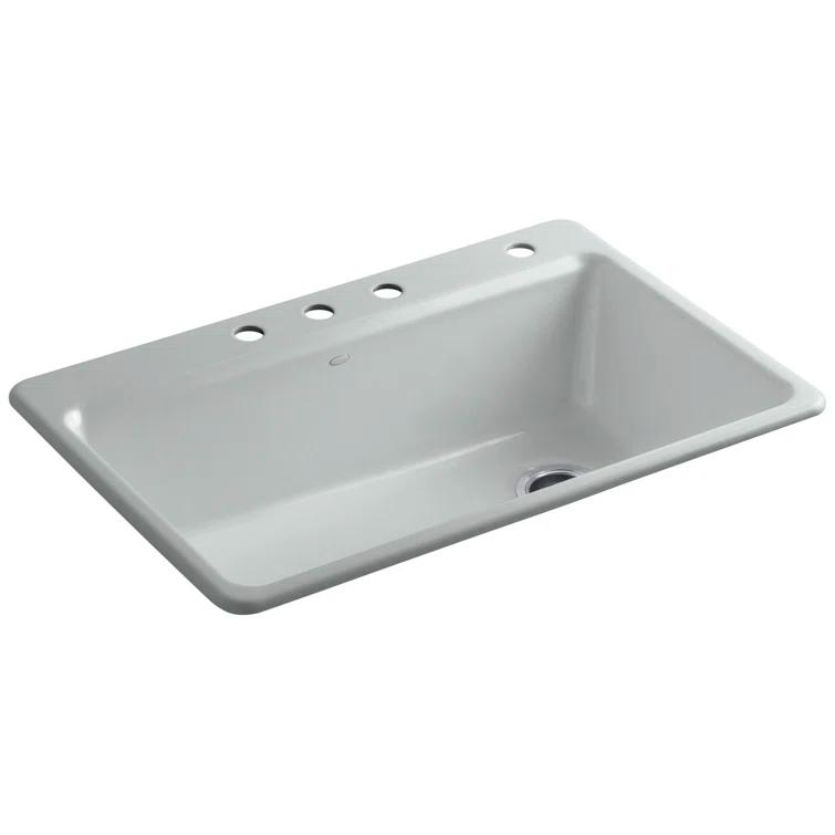 Riverby 33" L x 22" W x 9-5/8" Top-Mount Single Bowl Kitchen Sink W/ Accessories
