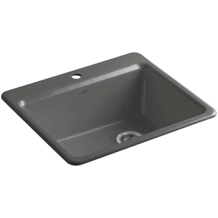 Riverby 25" L x 22" W x 9-5/8" Top-Mount Single-Bowl Kitchen Sink with Basin Rack