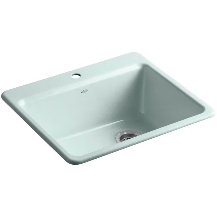 Riverby 25" L x 22" W x 9-5/8" Top-Mount Single-Bowl Kitchen Sink with Basin Rack