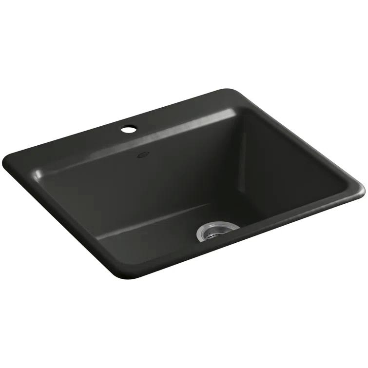 Riverby 25" L x 22" W x 9-5/8" Top-Mount Single-Bowl Kitchen Sink with Basin Rack