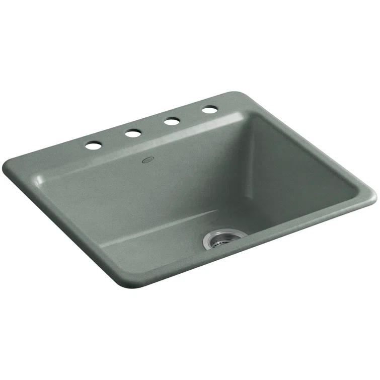 Riverby® 25" L x 22" W x 9-5 8" Bar Kitchen Sink with Basin Rack