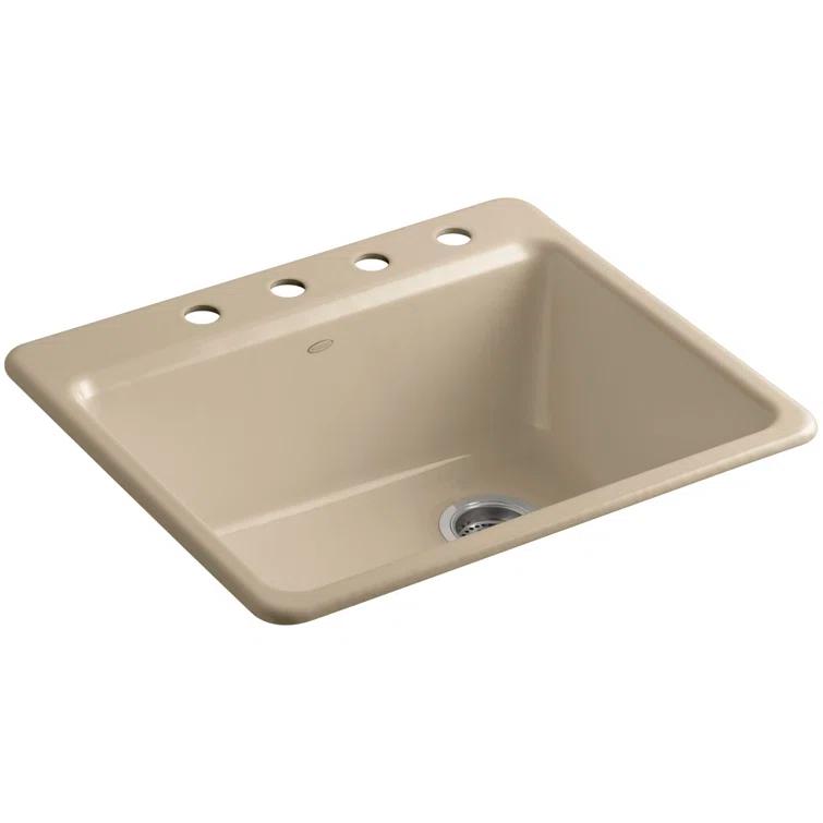 Riverby® 25" L x 22" W x 9-5 8" Bar Kitchen Sink with Basin Rack