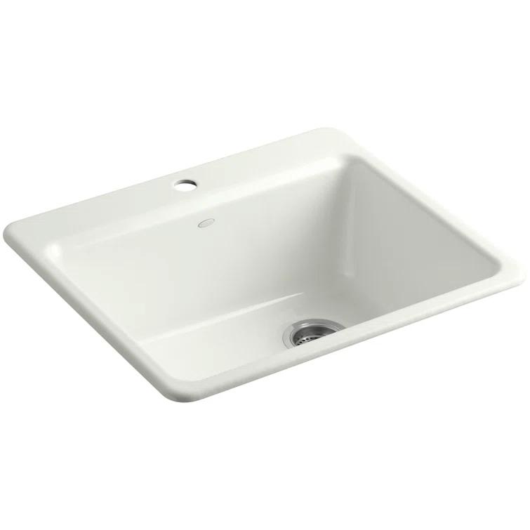 Riverby 25" L x 22" W x 9-5/8" Top-Mount Single-Bowl Kitchen Sink with Basin Rack