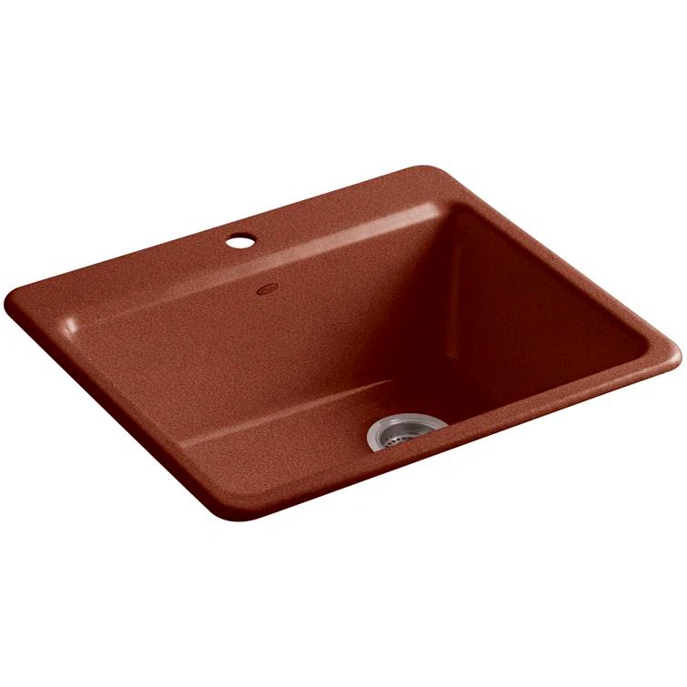 Riverby 25" L x 22" W x 9-5/8" Top-Mount Single-Bowl Kitchen Sink with Basin Rack