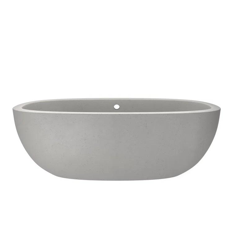 Holas 72" Handcrafted Freestanding Concrete Bathtub