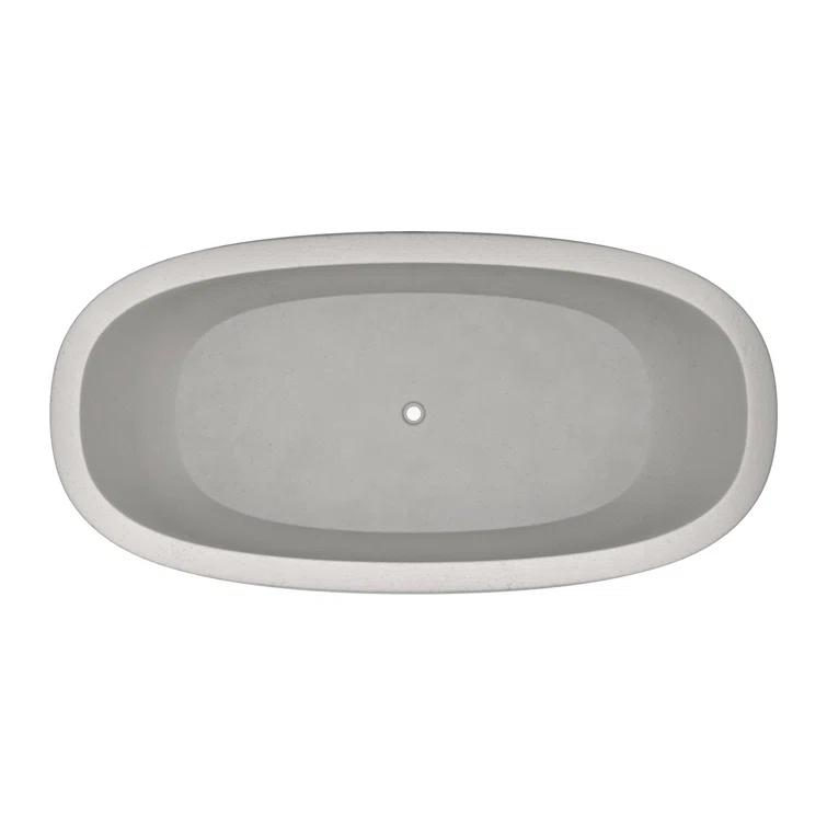 Holas 72" Handcrafted Freestanding Concrete Bathtub