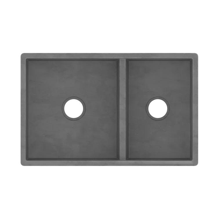 Farmhouse 33" L x 21" W Double Basin Farmhouse/Apron Kitchen Sink