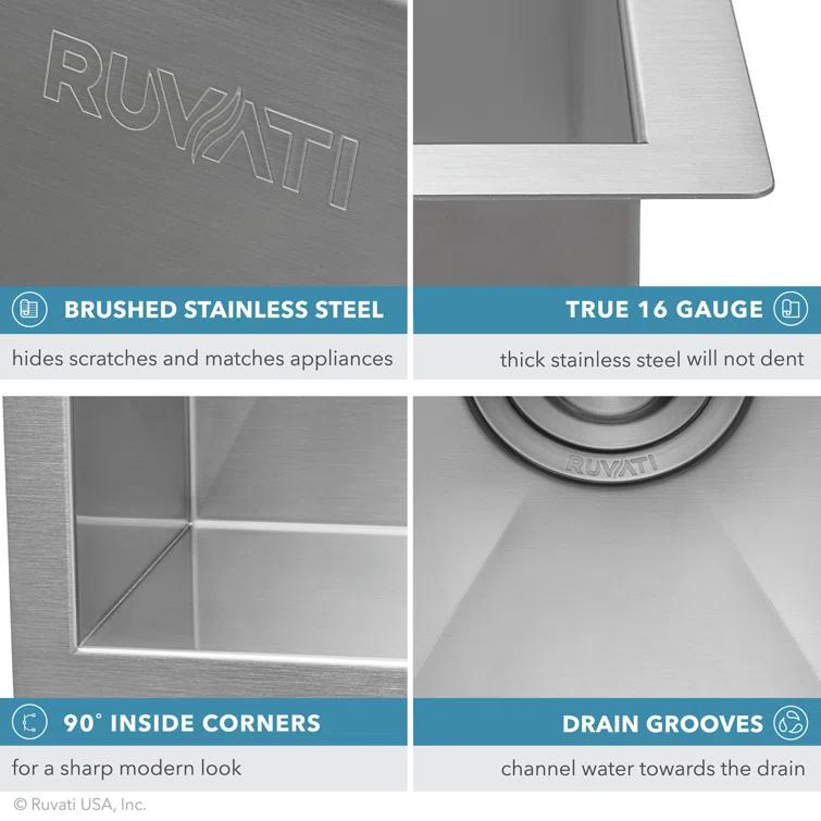 Nesta 32'' L Undermount Single Bowl Stainless Steel Kitchen Sink