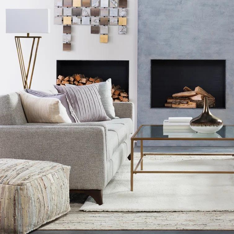 Bolin Square Leather Pouf