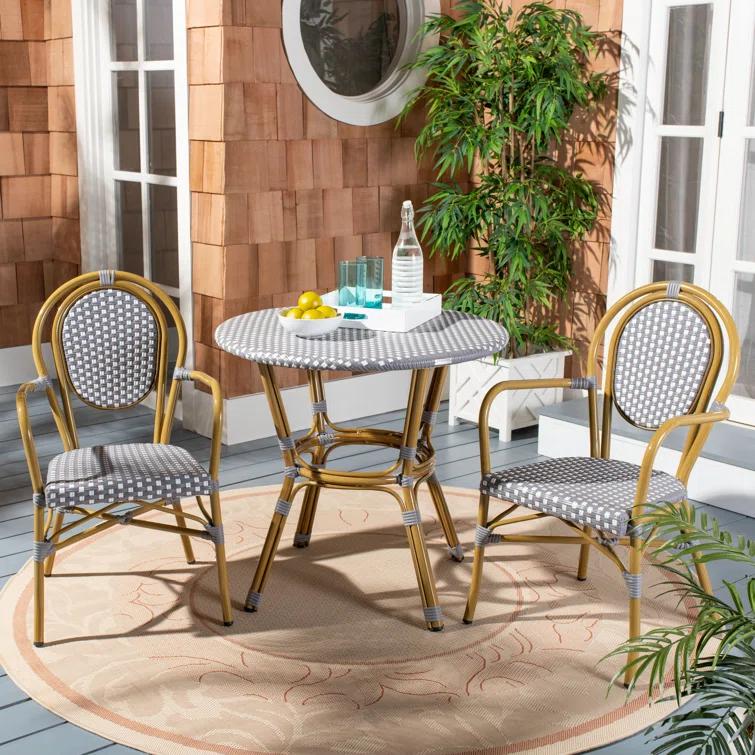 Wilburg Round Wicker/Rattan Outdoor Bistro Table