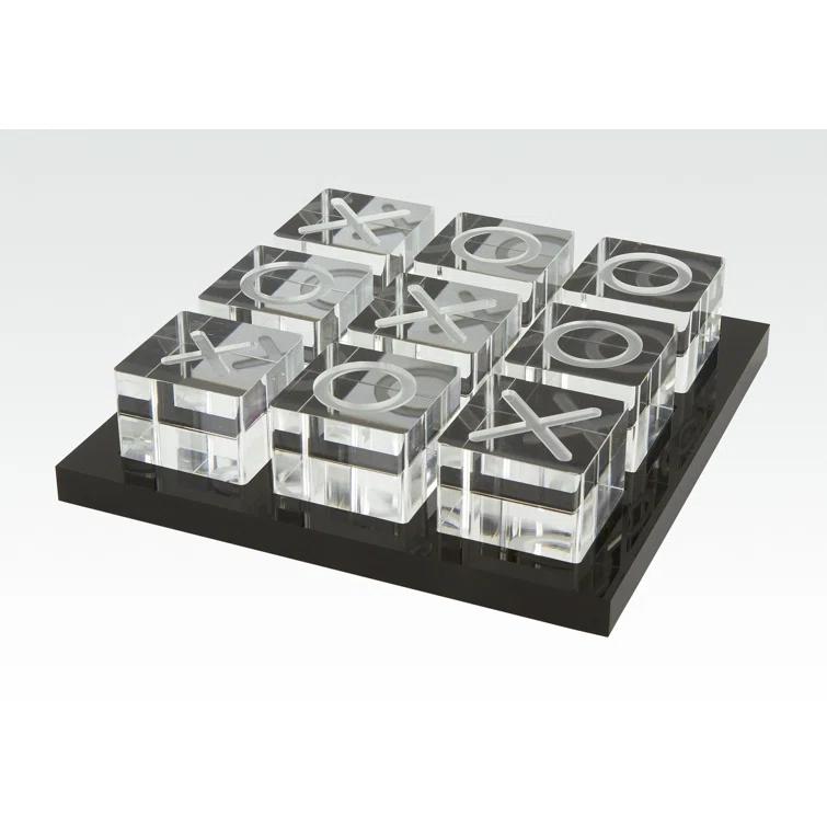 Black and Clear Acrylic Tic Tac Toe Game Set
