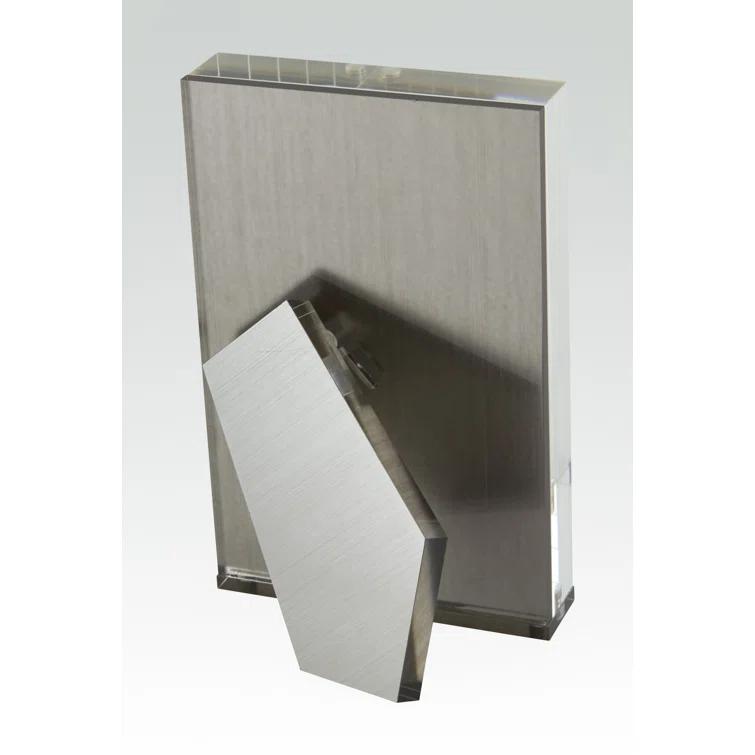 Silver 4x6 Acrylic Tabletop Picture Frame with Magnetic Closures