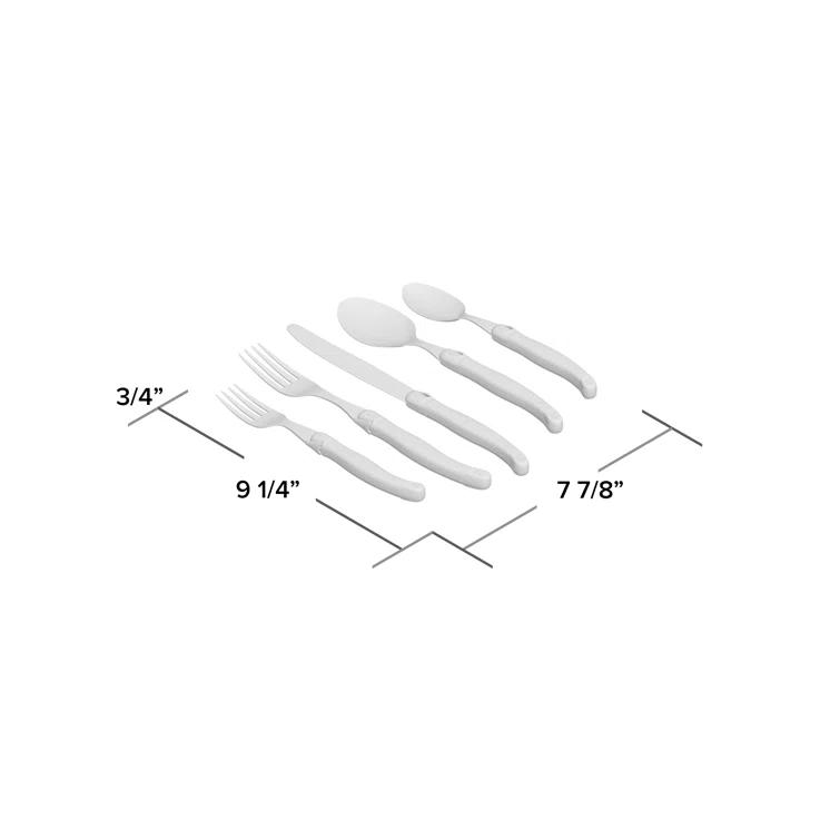French Home Laguoile 20pc Stainless Steel Silverware Set Blue: Flatware Set, Service for 4, Dishwasher-Safe