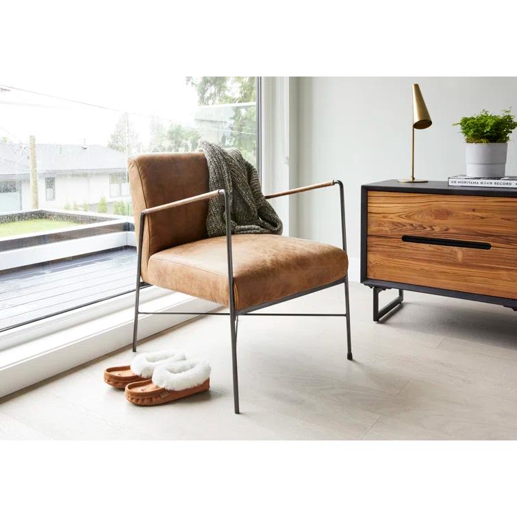 Ivie Leather Accent Chair