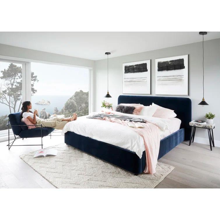 Zien Bed - Blue Velvet / King