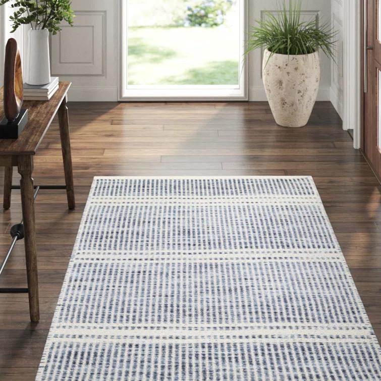 Malta Blue Handwoven Wool Rug