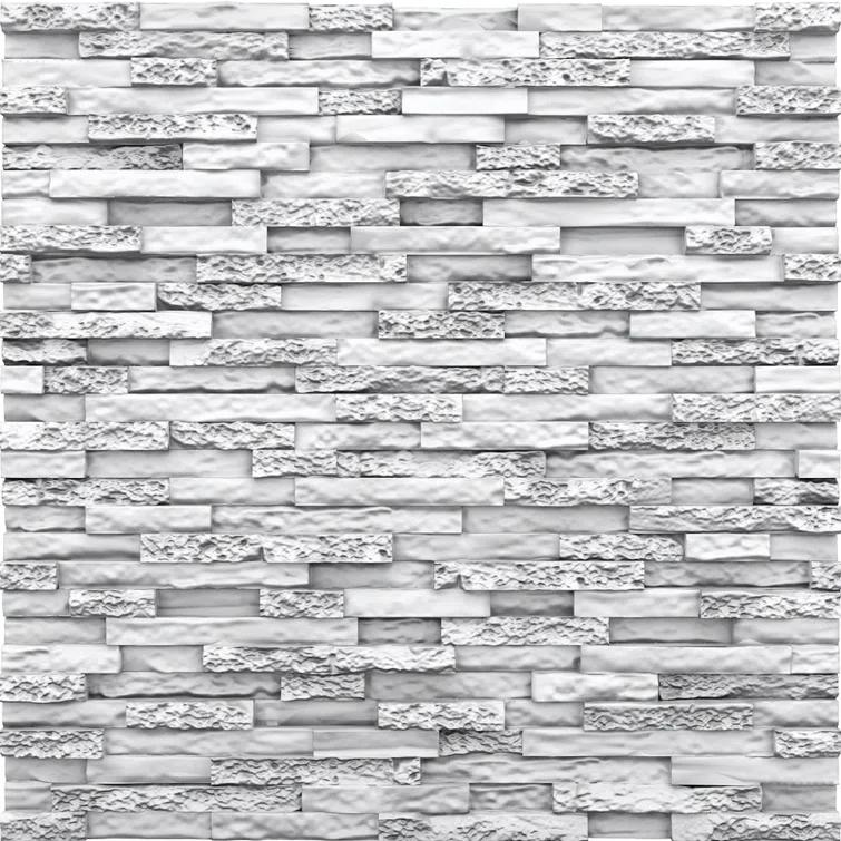 Stone 23.5" x 23.5" Seamless Glue-up 3D Wall Panels