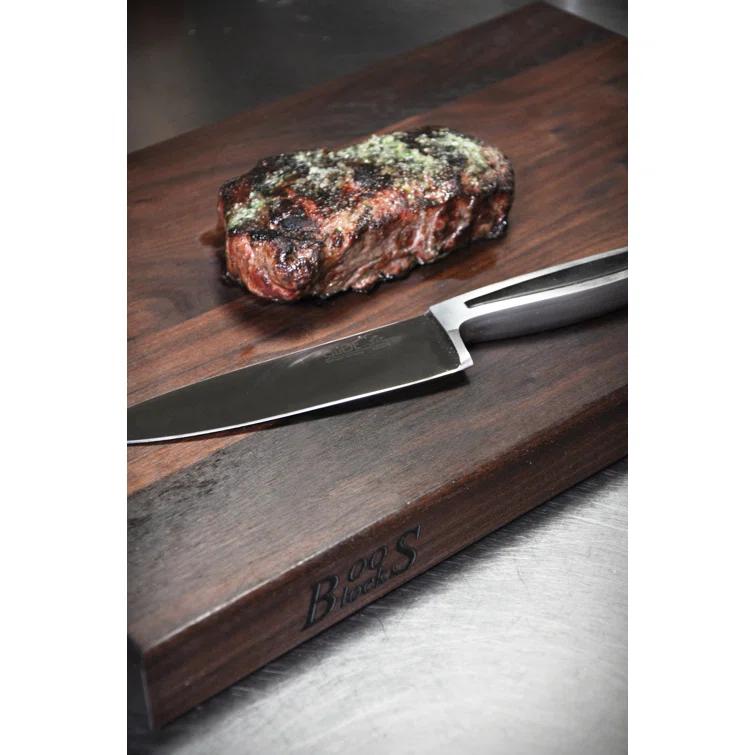 John Boos Gift 1.5" Edge Grain Walnut 12" Square Cutting Board with Wood Feet