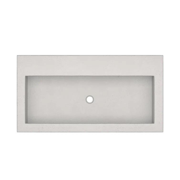 Native Stone Handcrafted Concrete 36" Trough Bathroom Sink