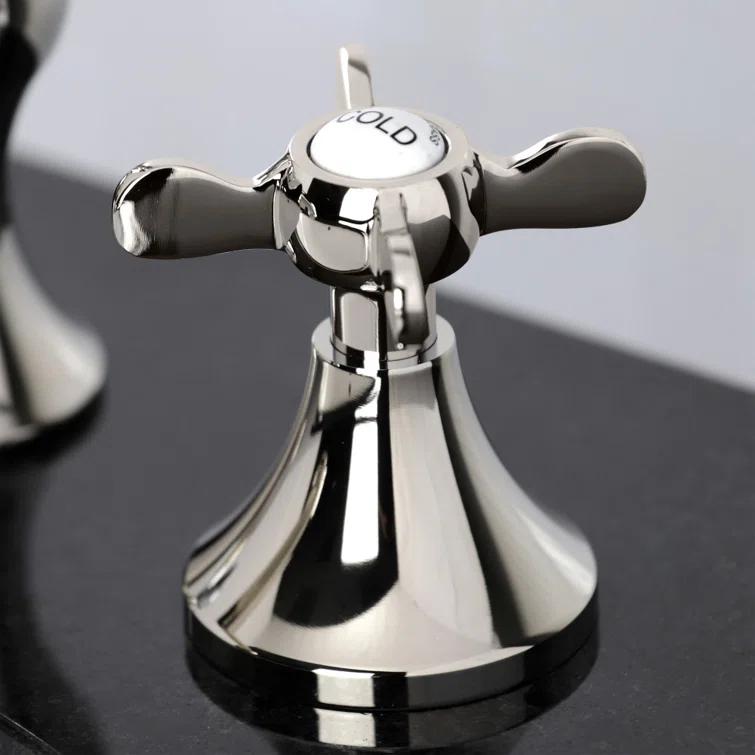 Kingston Brass Essex Two-Handle 3-Hole Deck Mount Widespread Bathroom Faucet with Brass Pop-Up Drain