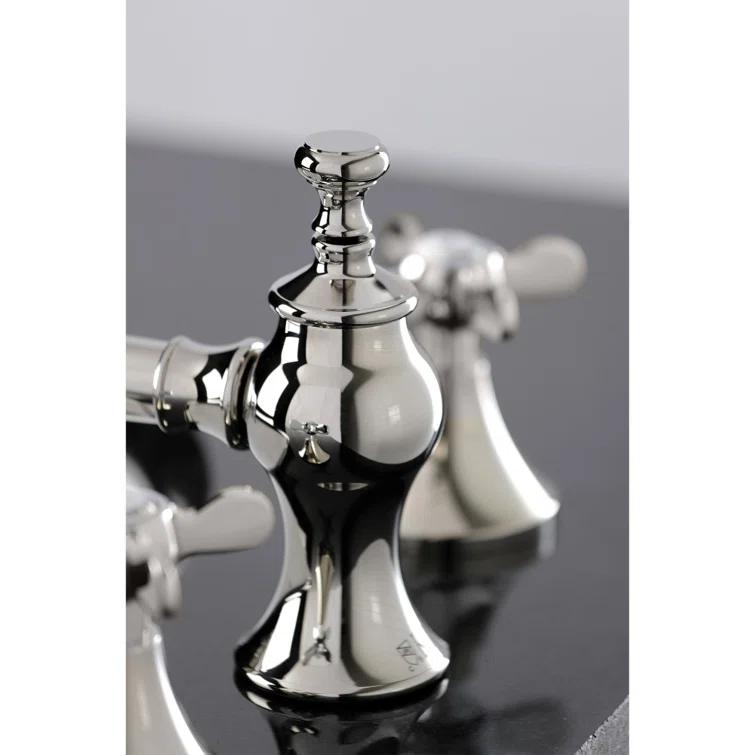 Kingston Brass Essex Two-Handle 3-Hole Deck Mount Widespread Bathroom Faucet with Brass Pop-Up Drain