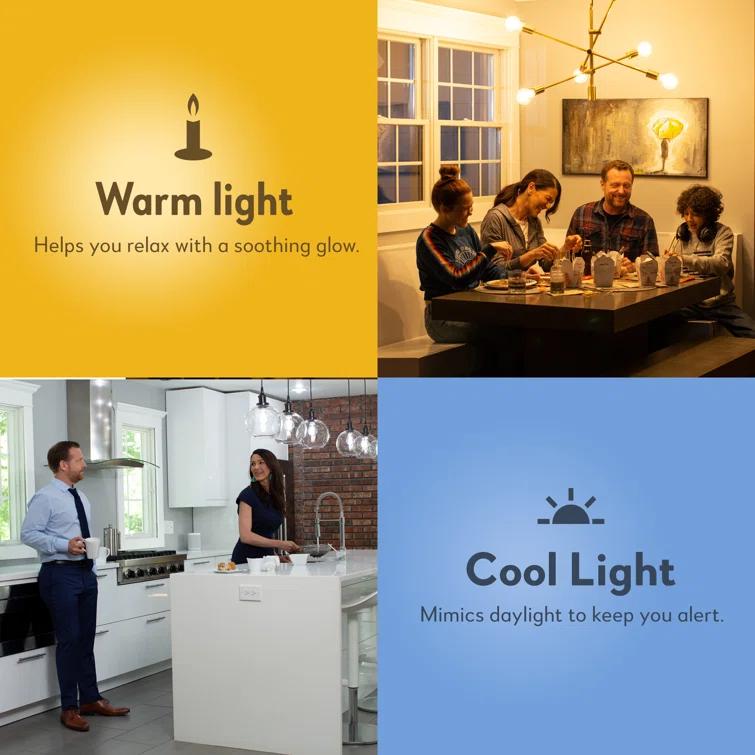 Bulbrite Solana 290111 Solana Smart WiFi Connected A19 Tunable White 40 Watt Equivalent LED Light Bulb