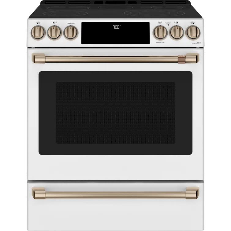Café 30" 5.7 cu. ft. Smart Slide-in Electric Range with Convection Oven and Radiant Cooktop