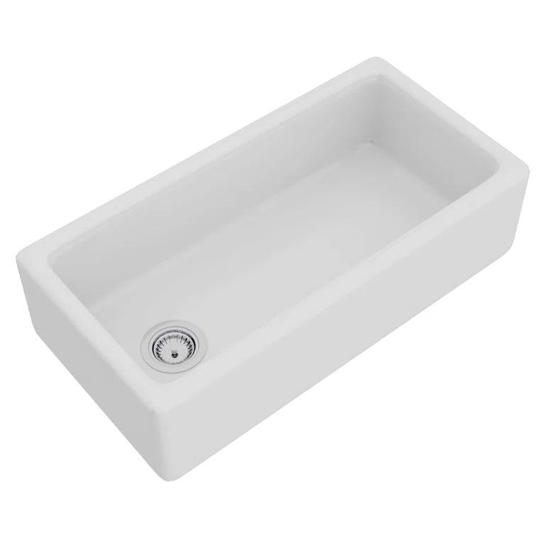 Lancaster 36" Single Bowl Farmhouse Apron Front Fireclay Kitchen Sink