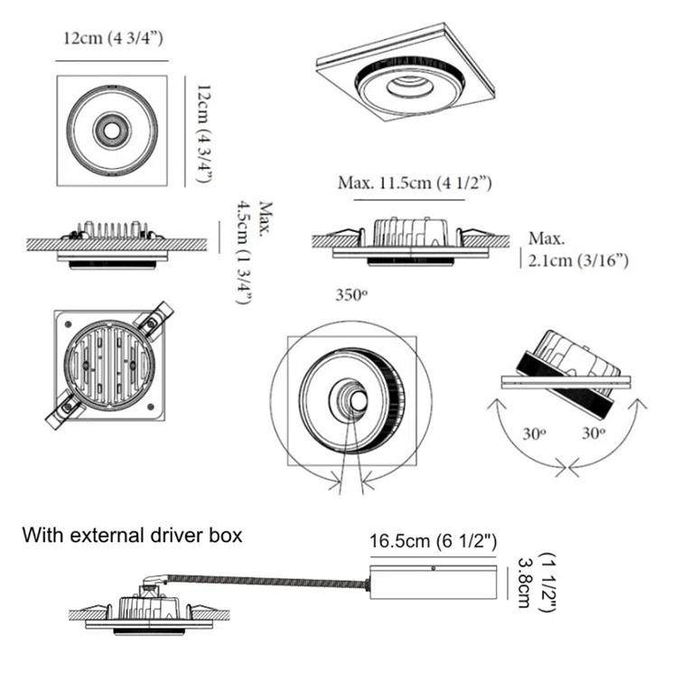 ZANEEN design D92120 Marc LED 4.7244" Pinhole Recessed Trim