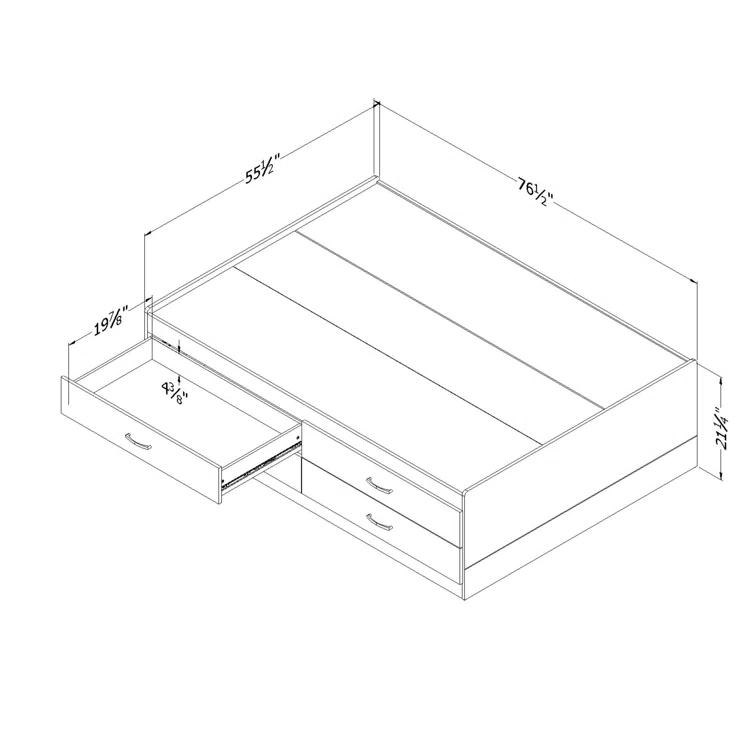 Step One Full Platform Bed with Drawers