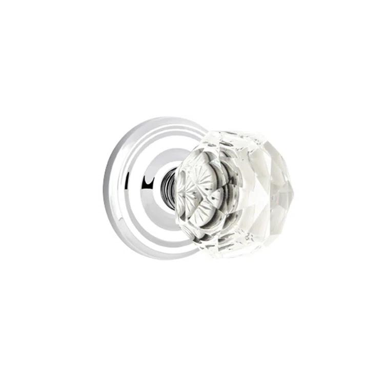 Emtek Passage Knobset w/ Regular Rosette and Diamond Glass Knob