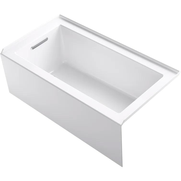 Underscore 60" x 32" Rectangular Alcove Soaking Bathtub with Integral Apron