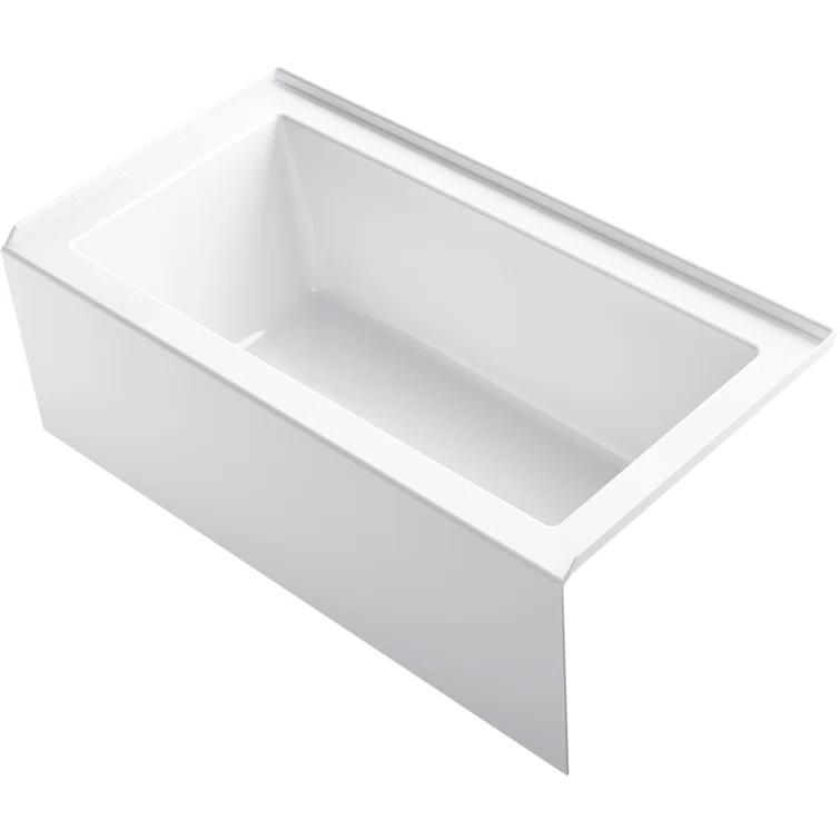 Underscore 60" x 32" Rectangular Alcove Soaking Bathtub with Integral Apron