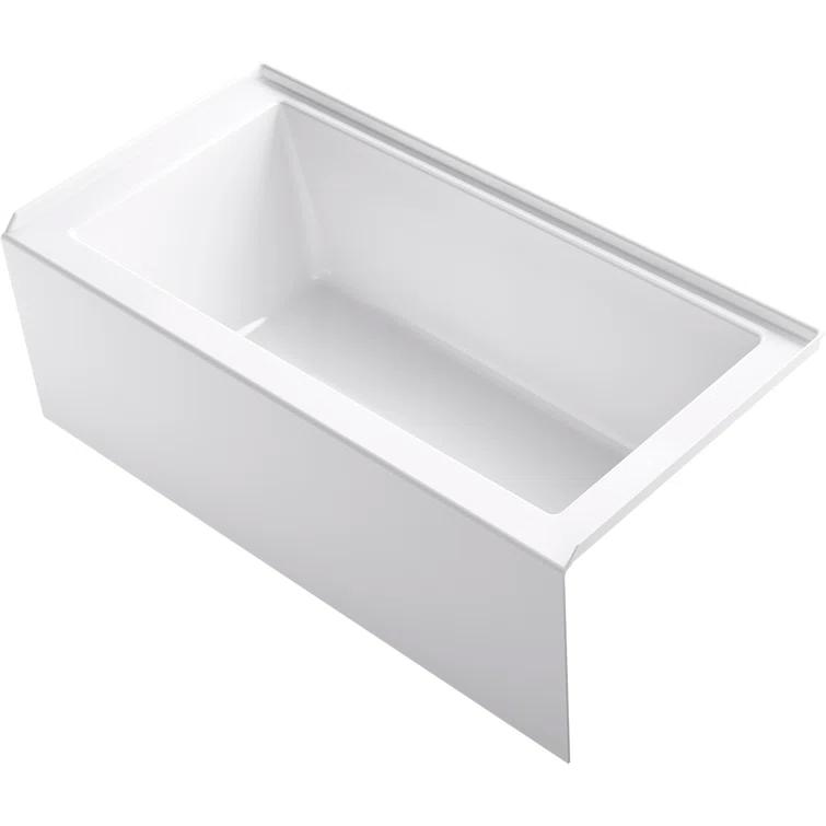 Underscore 60" x 30" Rectangular Alcove Soaking Bathtub with Integral Apron