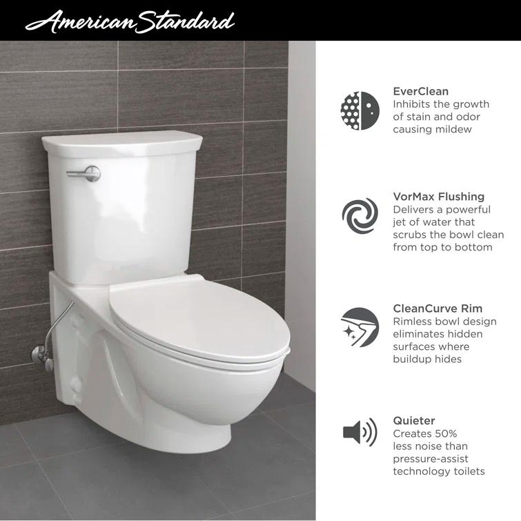 American Standard 2882107.020 American Standard Glenwall 1.28 Gallons GPF Elongated Wall Mounted Kit (Seat Not Included)
