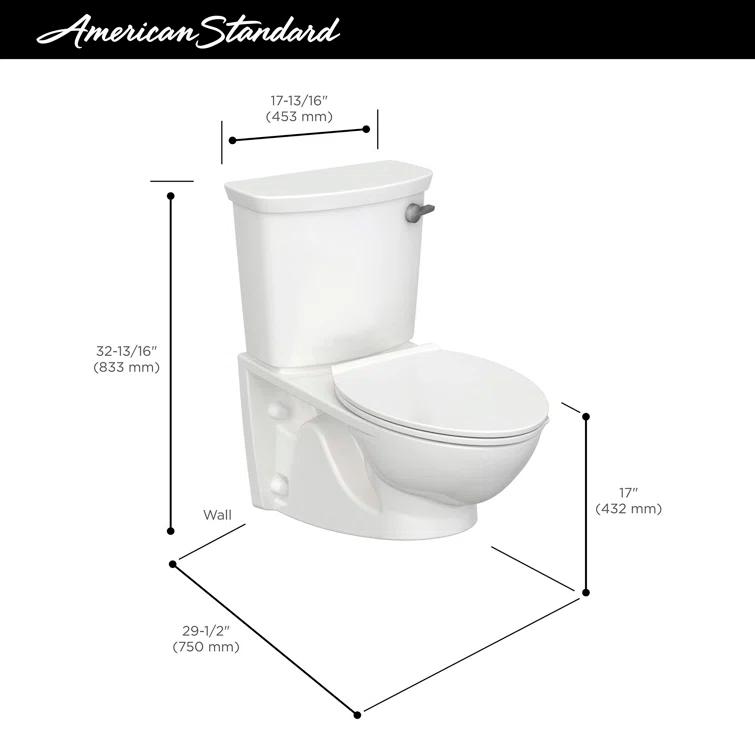 American Standard 2882107.020 American Standard Glenwall 1.28 Gallons GPF Elongated Wall Mounted Kit (Seat Not Included)