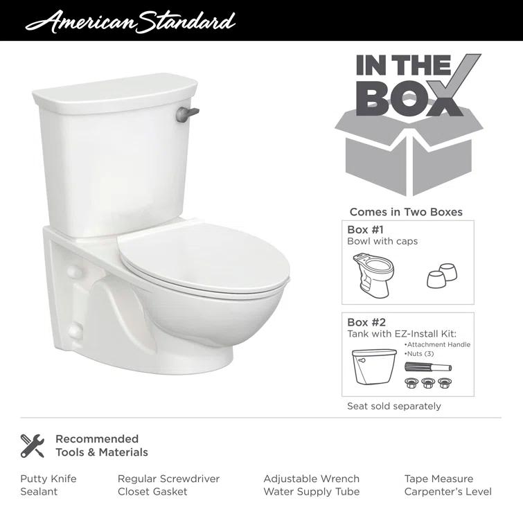 American Standard 2882107.020 American Standard Glenwall 1.28 Gallons GPF Elongated Wall Mounted Kit (Seat Not Included)