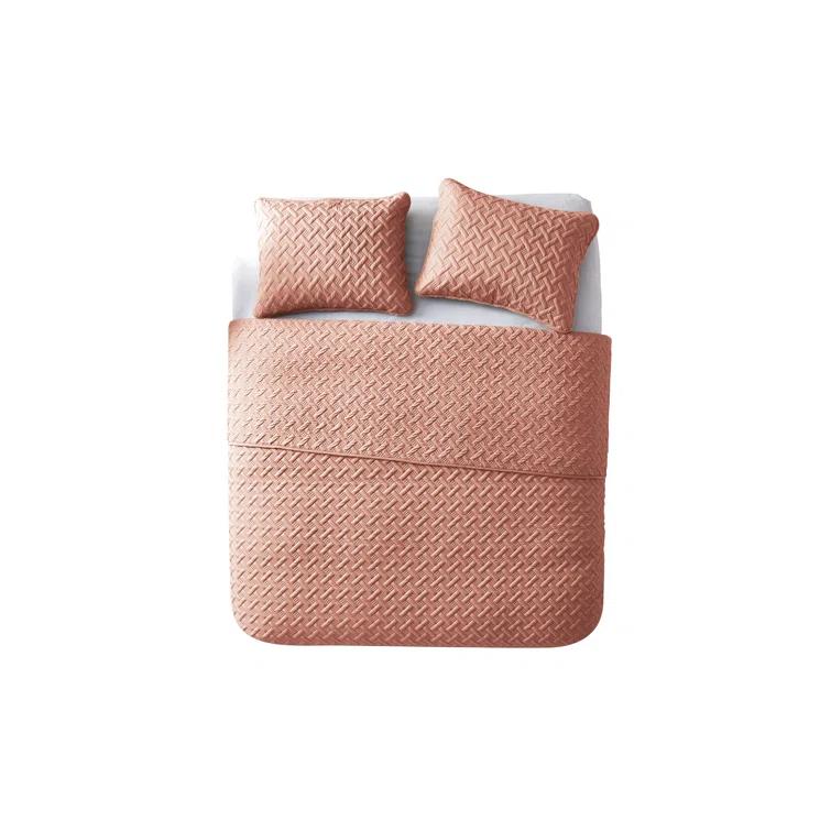 Nina Embossed Basketweave Quilt Set