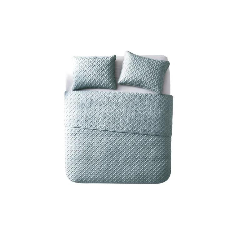 Nina Embossed Basketweave Quilt Set
