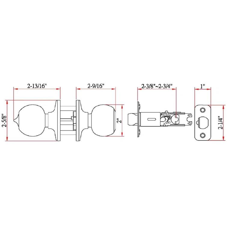 Ball Keyed Entry Door Knob