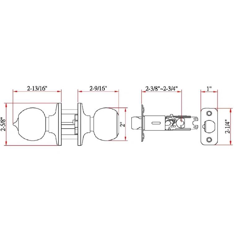 Ball Keyed Entry Door Knob