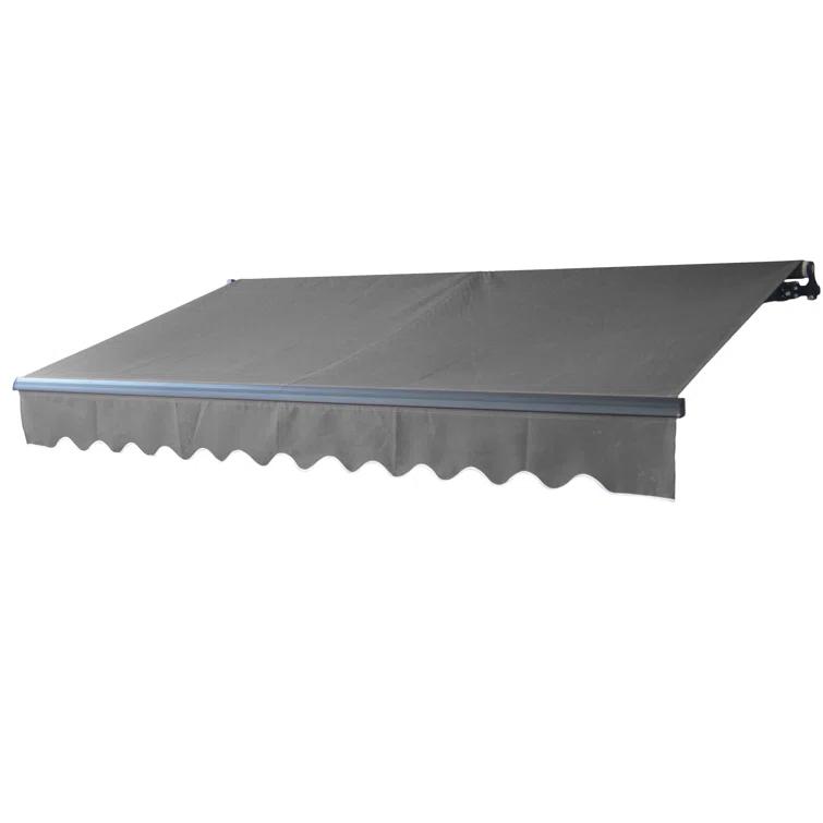 Retractable Home Patio Awning | Deck Canopy |UV Protection Sunshade | Manual Black Frame | Upgraded 2024