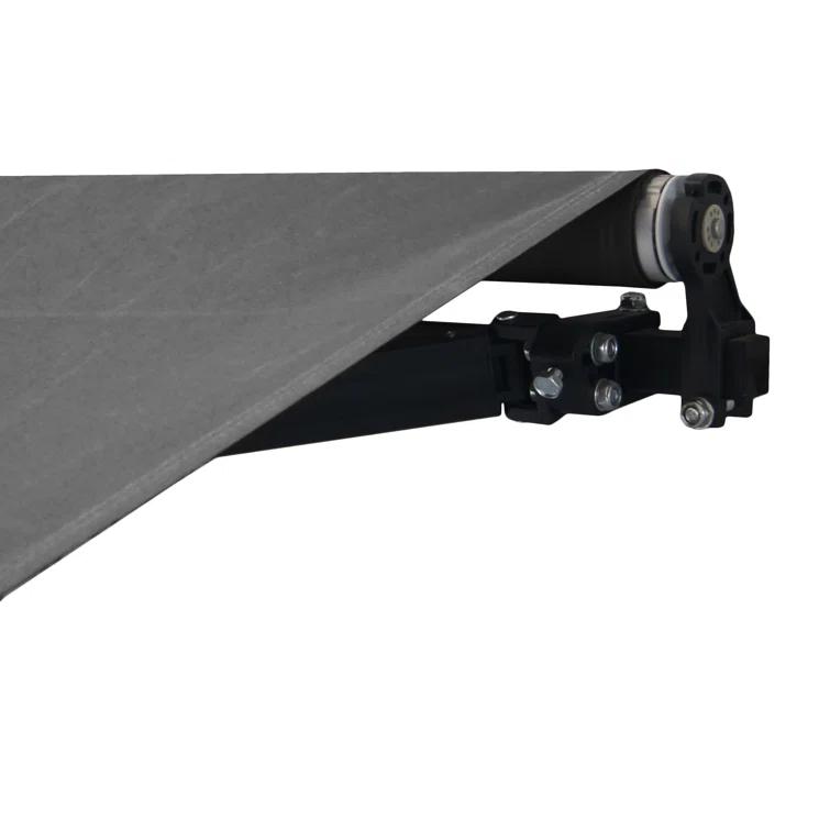 Retractable Home Patio Awning | Deck Canopy |UV Protection Sunshade | Manual Black Frame | Upgraded 2024