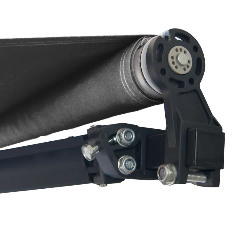 Retractable Home Patio Awning | Deck Canopy |UV Protection Sunshade | Manual Black Frame | Upgraded 2024