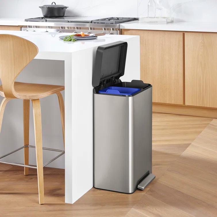 Kohler ® Dual-Compartment Stainless Steel Step Trash Can