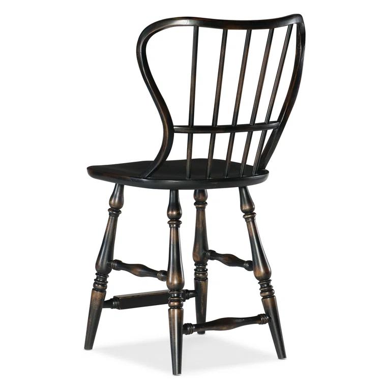 Black Leather Saddle Style Wood Counter Stool