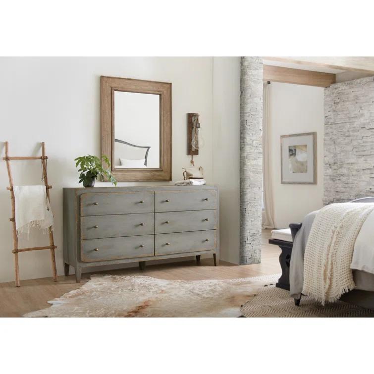 Natural Pine Wood Rectangular Wall Mirror