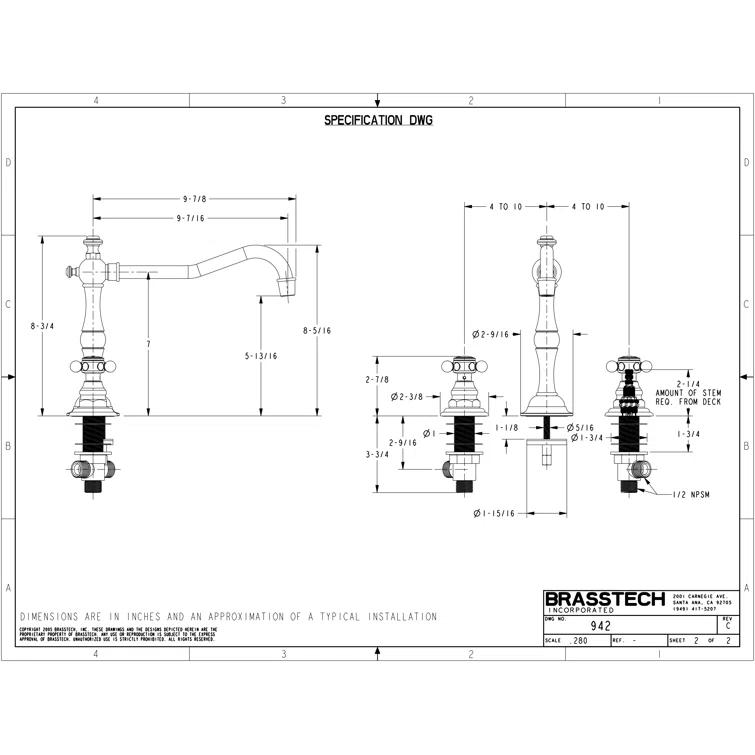 Chesterfield Double Handle Kitchen Faucet
