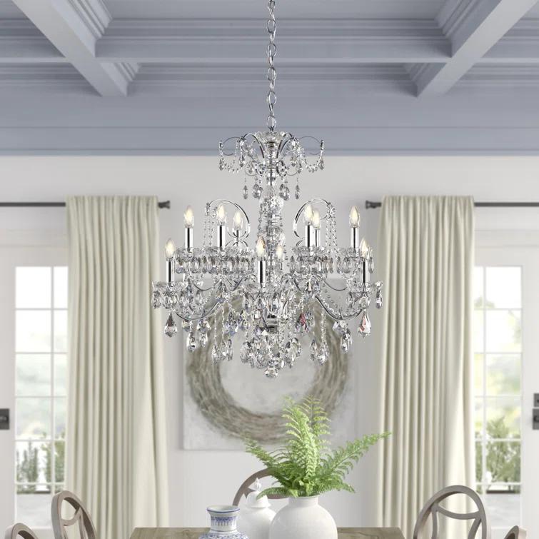 Century 12 - Light Glass Dimmable Classic / Traditional Chandelier